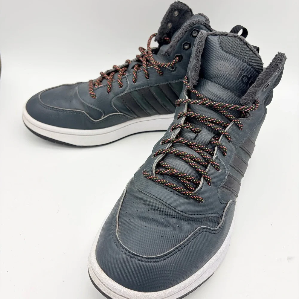 Adidas Hoops 3.0 Mid Winter Mens Grey High Top Sneakers Size 9